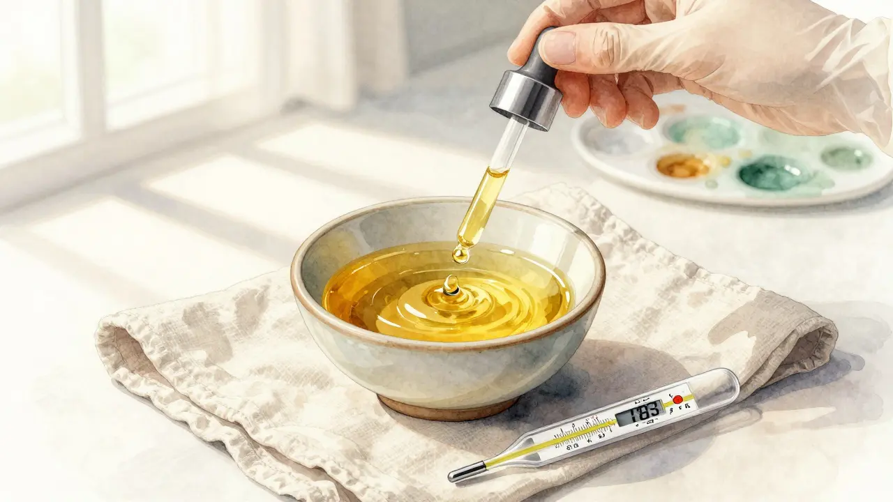 Hygienické nalévání oleje do misky pomocí dávkovače