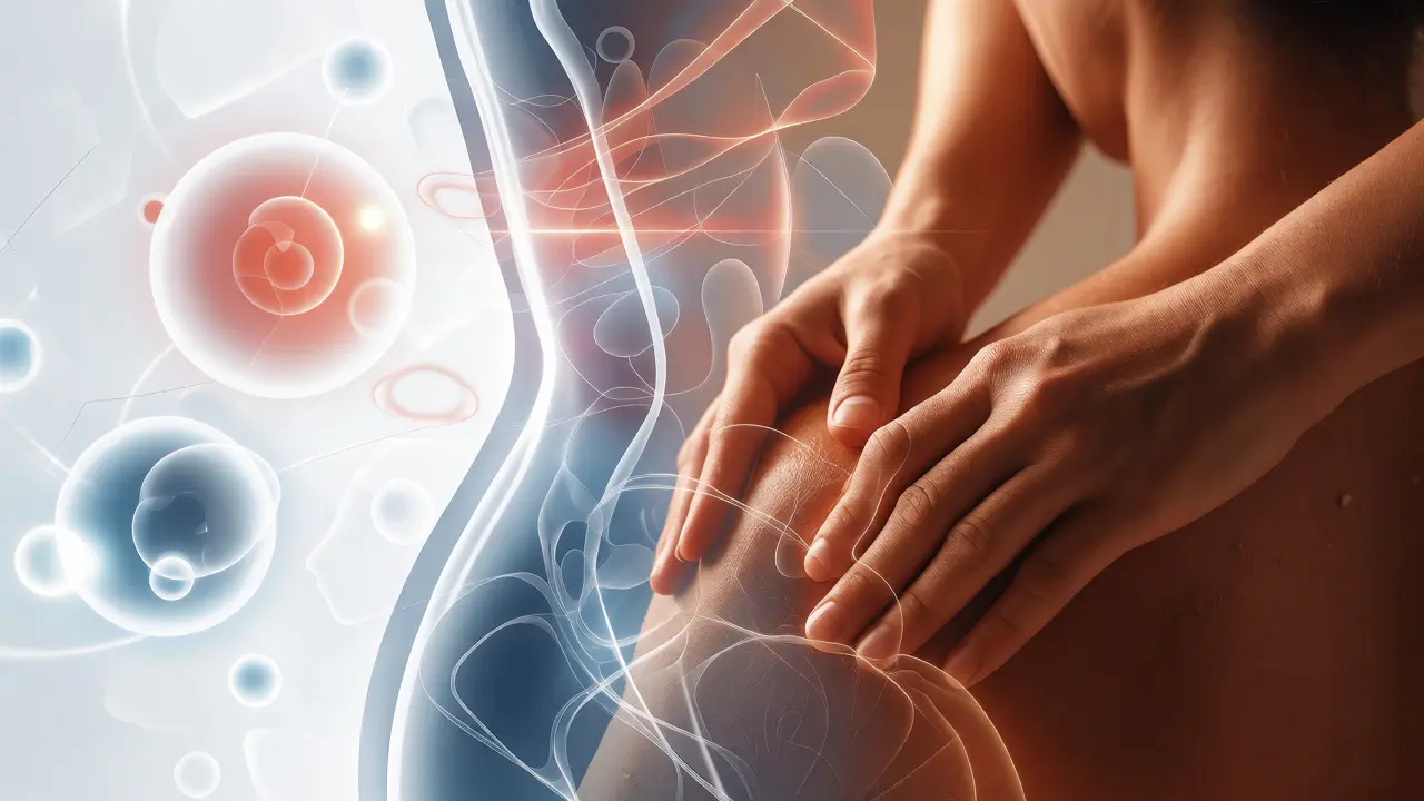 Konceptuální spojení hormonální rovnováhy a relaxační masáže